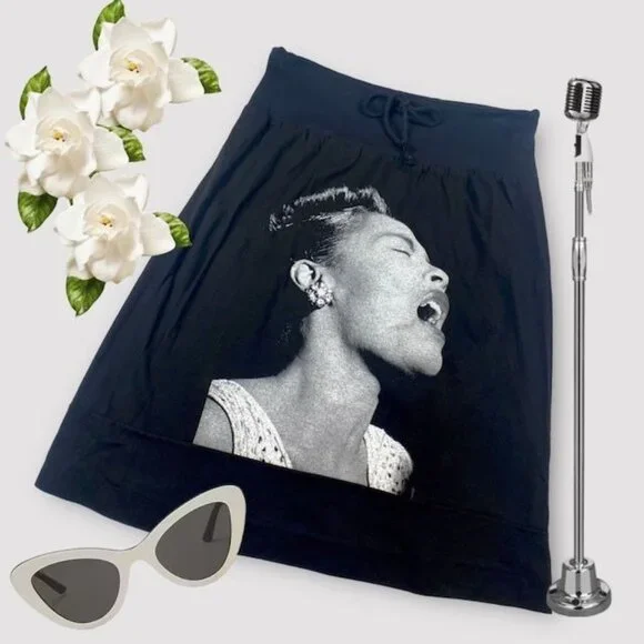 NWOT Billie Holiday Singing Skirt Black Size Medium - Picture 4 of 9
